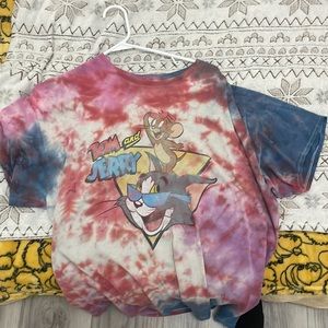 Tie dye tom and jerry tshirt